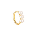 9ct Solid Gold Pearl hoops