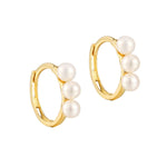 9ct gold - pearl hoop earrings - seolgold