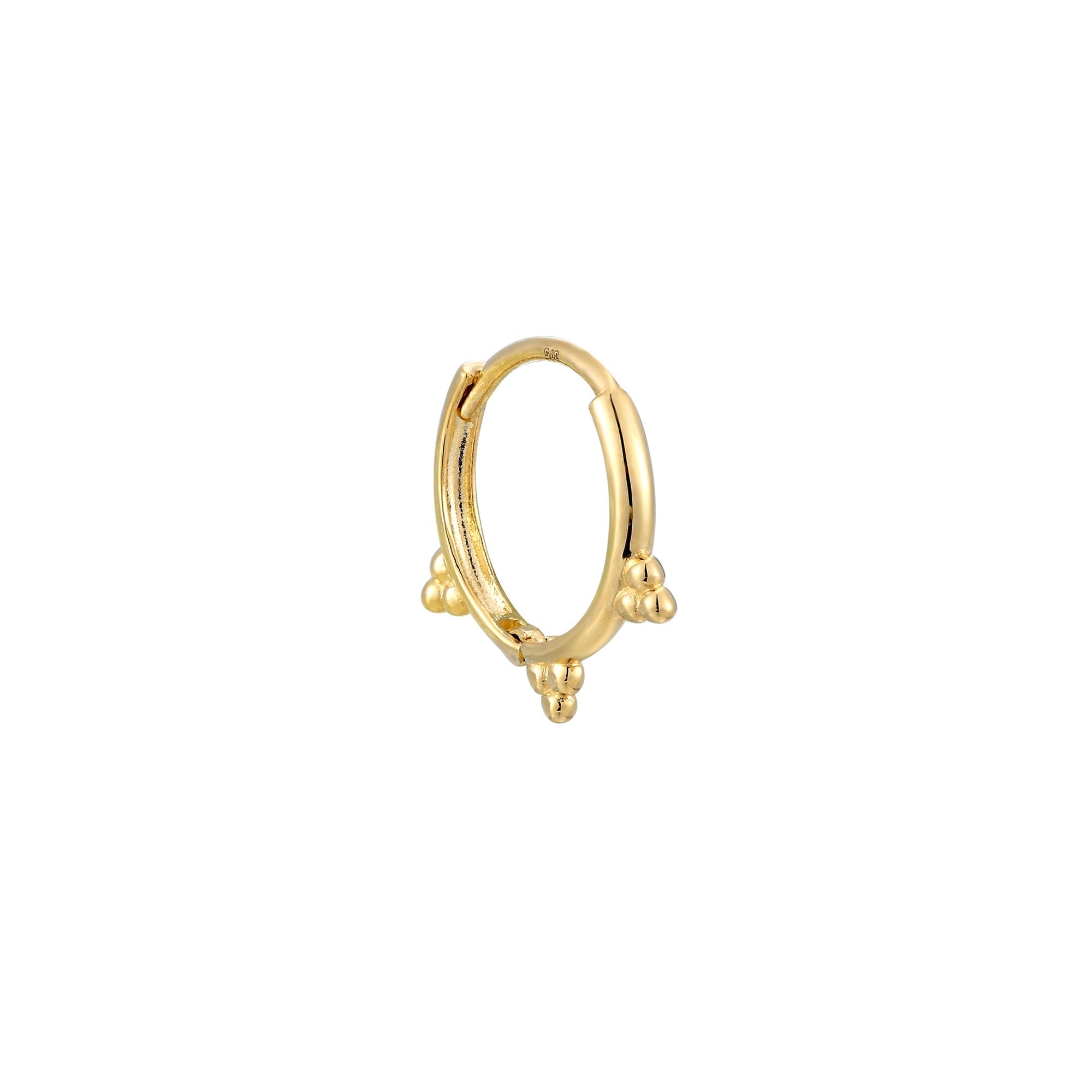 18ct Gold Vermeil Dotted Spike Hoops