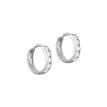 9ct Solid White Gold Cage CZ Hoops