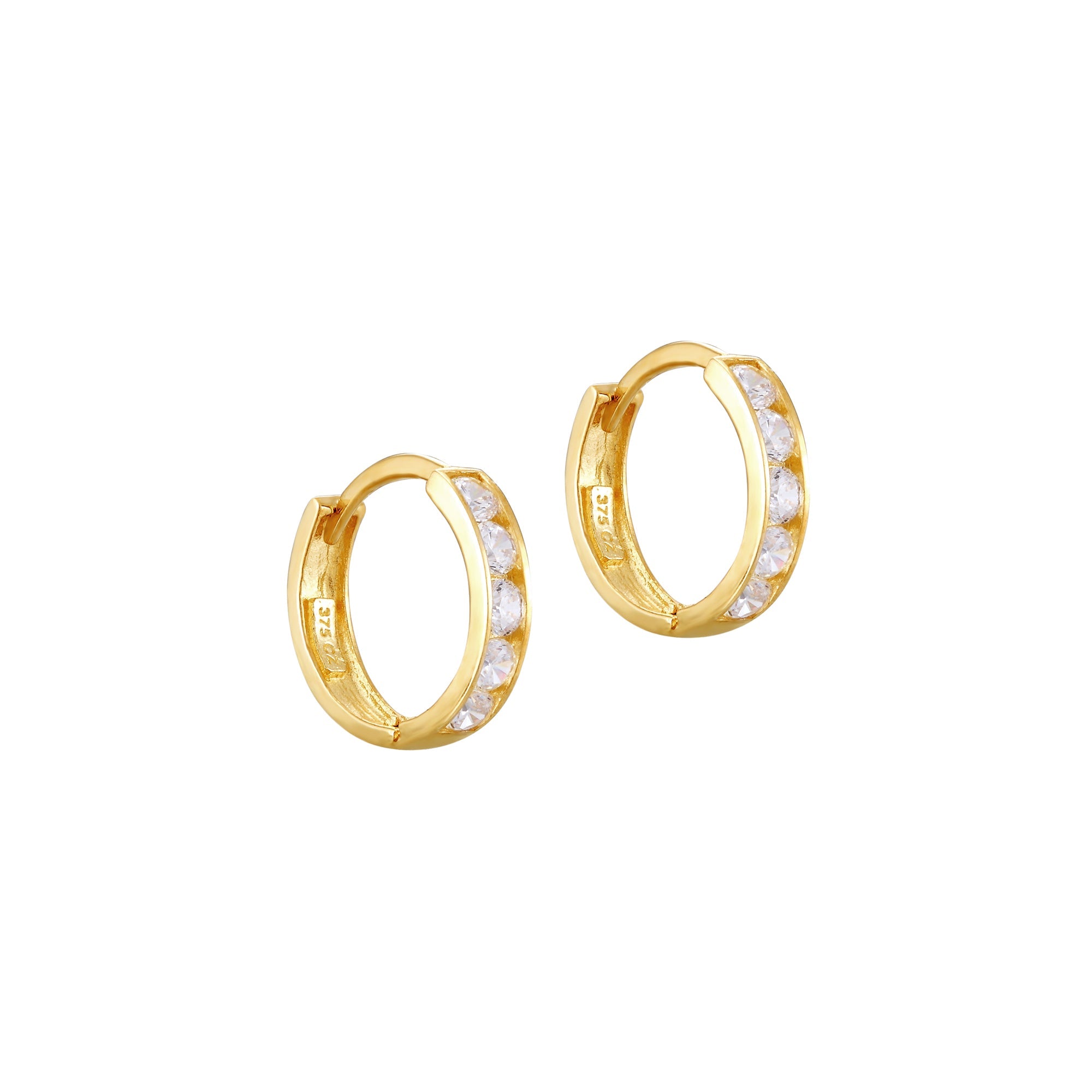 cz hoop earrings - seol-gold