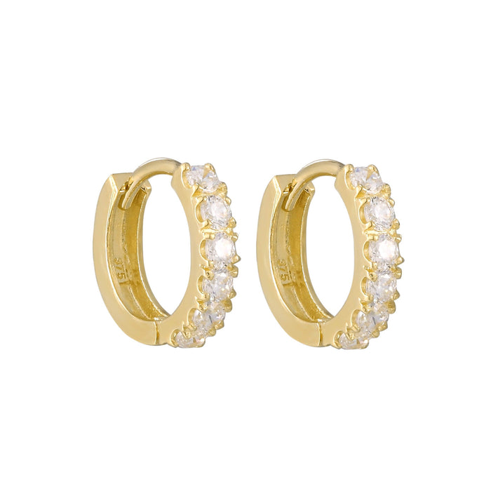 9ct Solid Gold cubic zirconia hoops - seol-gold