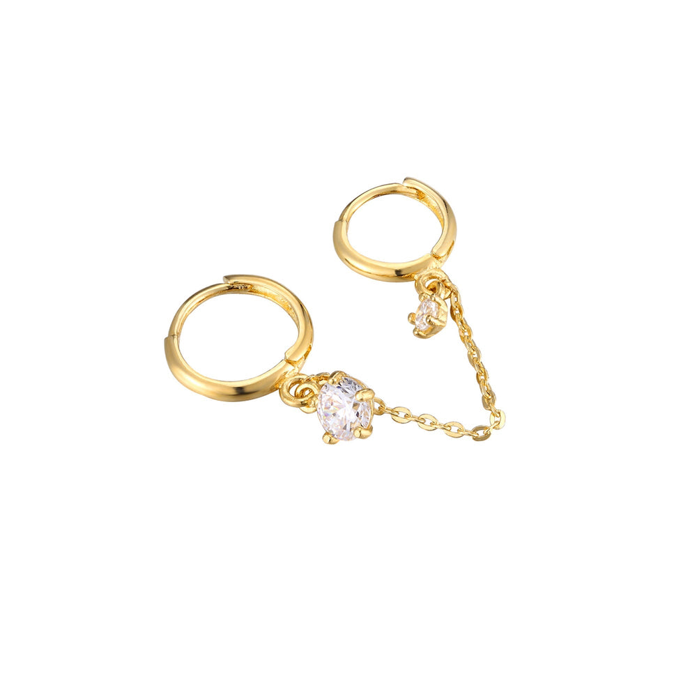 9ct Solid Gold Two Hoop Earring - seol-gold