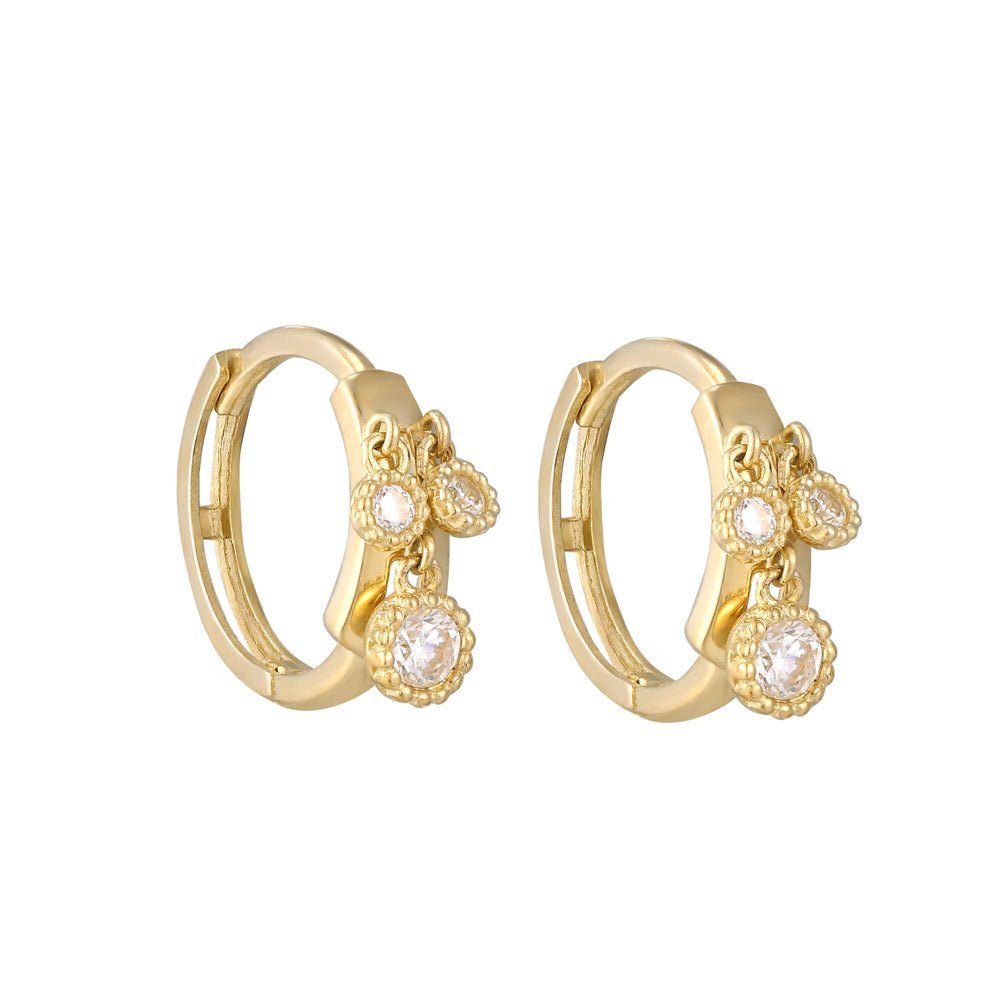 9ct Solid Gold CZ Hoops - seol-gold