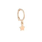9ct Solid Rose Gold Tiny Star Charm Hoops