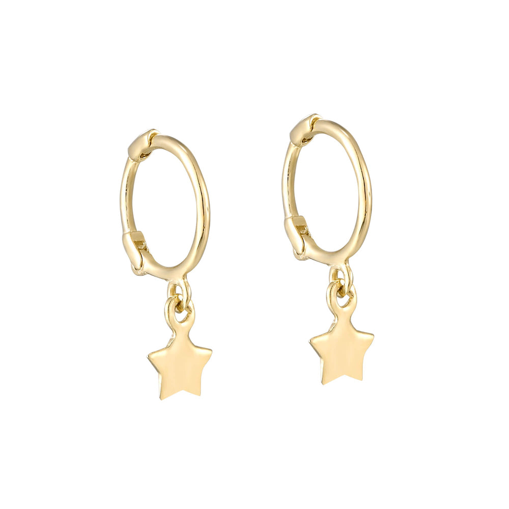 tiny star nose hoops - seolgold