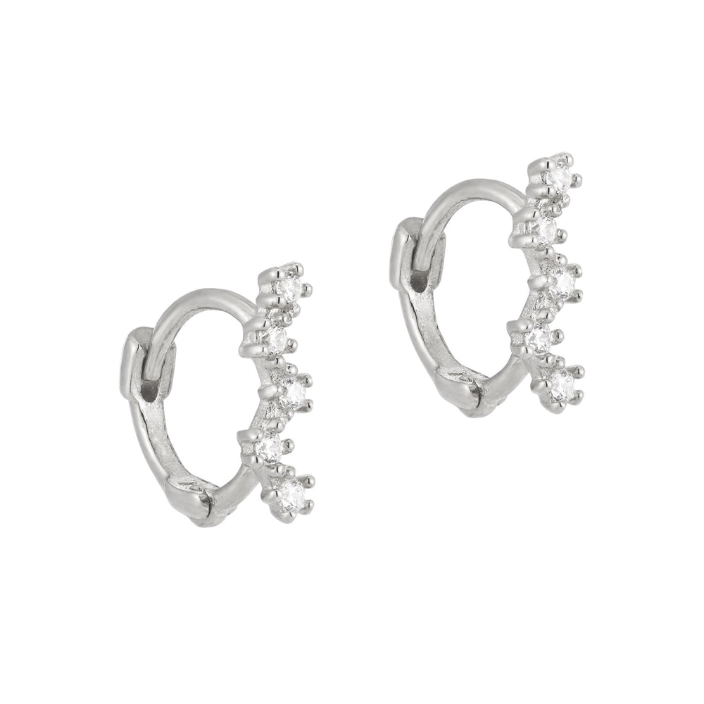 Sterling Silver Tiny Constellation Hoop Earrings
