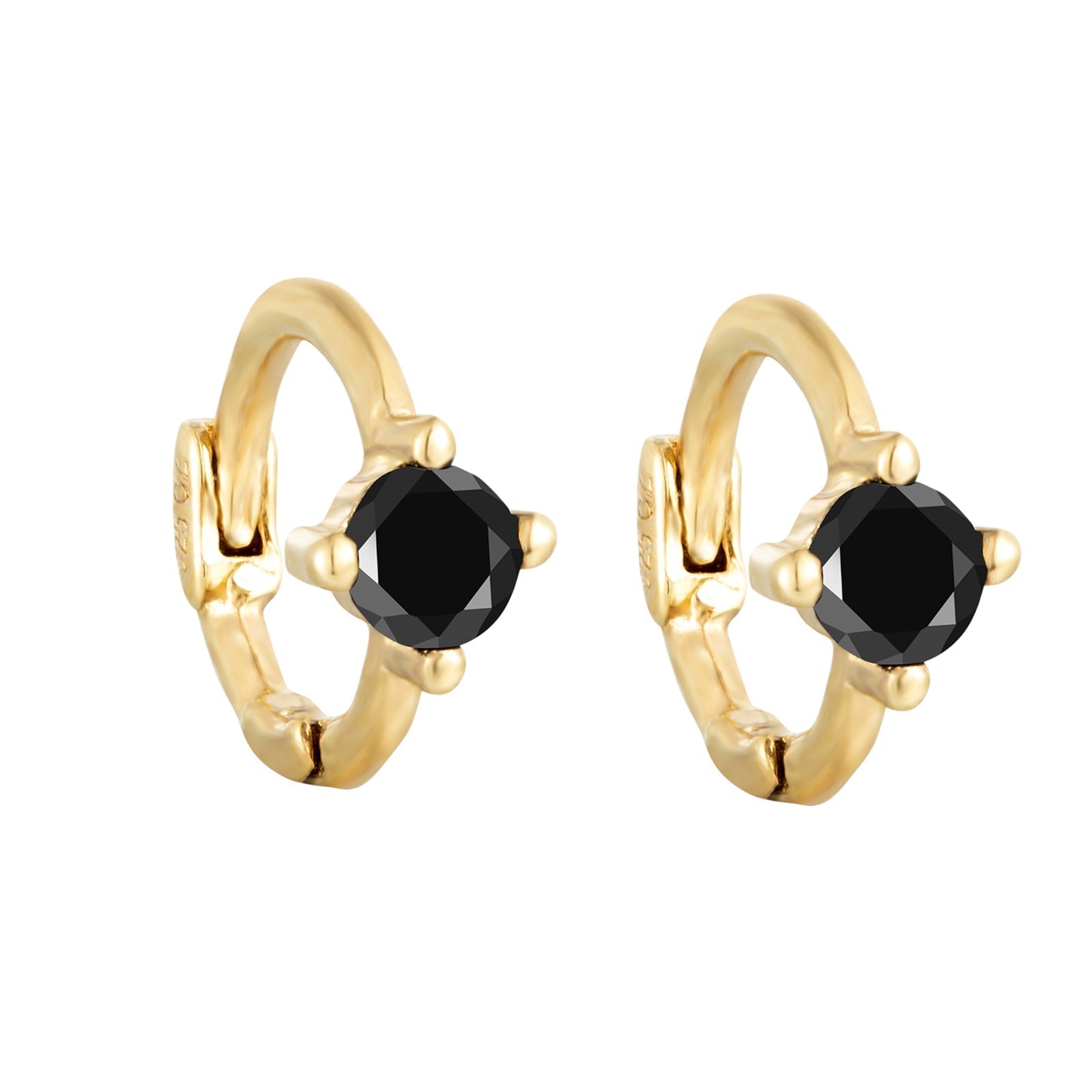 Black onyx hoops - seolgold