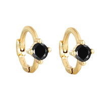 Black onyx hoops - seolgold