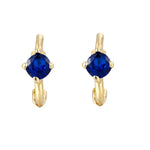 solid gold sapphire hoops - seolgold