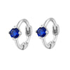 Silver Sapphire hoops - seolgold