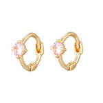 Pink 9ct Solid Gold hoops - seolgold