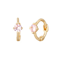 9ct Solid Gold  pink hoops - seolgold