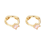 9ct Solid Gold Pink hoops - seolgold