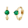 Emerald gold hoops - seolgold