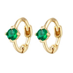 Emerald 9ct gold hoops - seolgold
