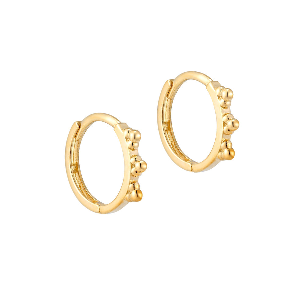 9ct Solid Gold Spike Hoop Earrings