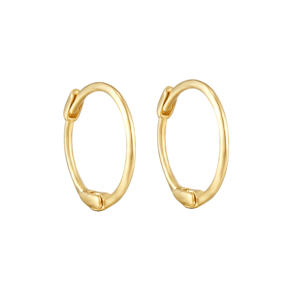 tiny gold hoops - seolgold