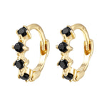 black 9ct solid gold hoops - seolgold