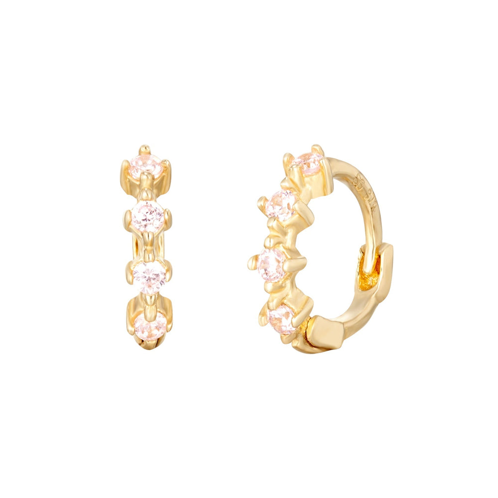pink - 9ct gold hoops - seolgold
