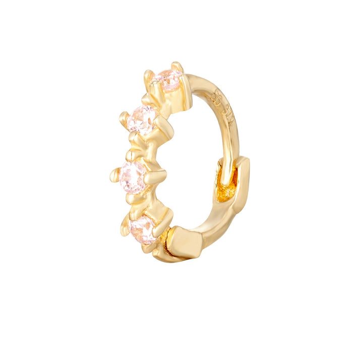 pink cz gold hoops - seolgold