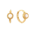 18ct Gold Vermeil Opal Hoop Earrings