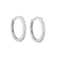 Silver CZ Hoop Earrings - seol-gold