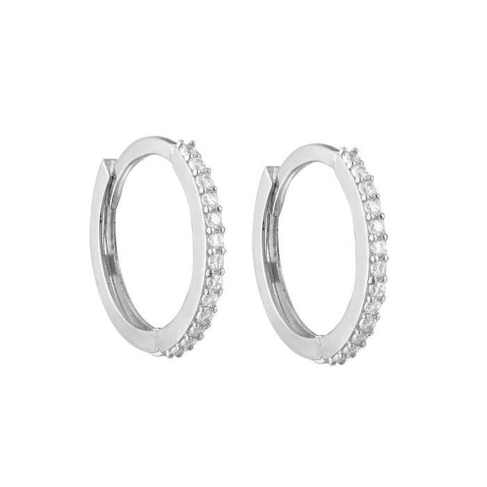 Silver CZ Hoop Earrings - seol-gold