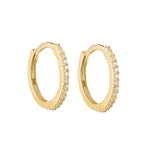 gold cz hoop earrings - seol-gold