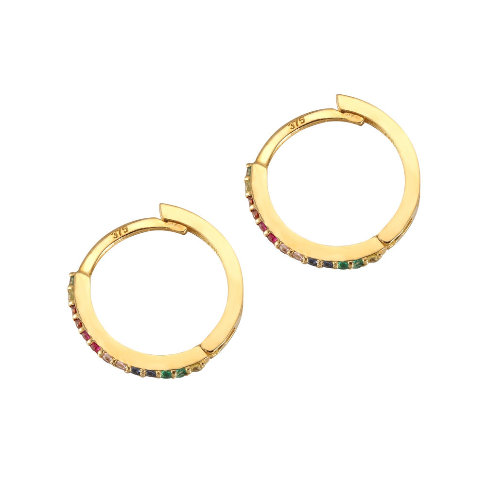 9ct Solid Gold Rainbow CZ Earrings - seol-gold