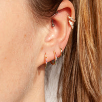 9ct Solid Gold Rainbow Hoop Earrings - seol-gold