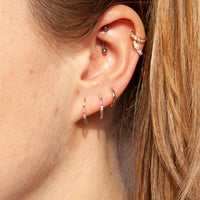 CZ Hoop Earrings - seol-gold