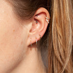 9ct Gold CZ Hoop Earrings - seol-gold