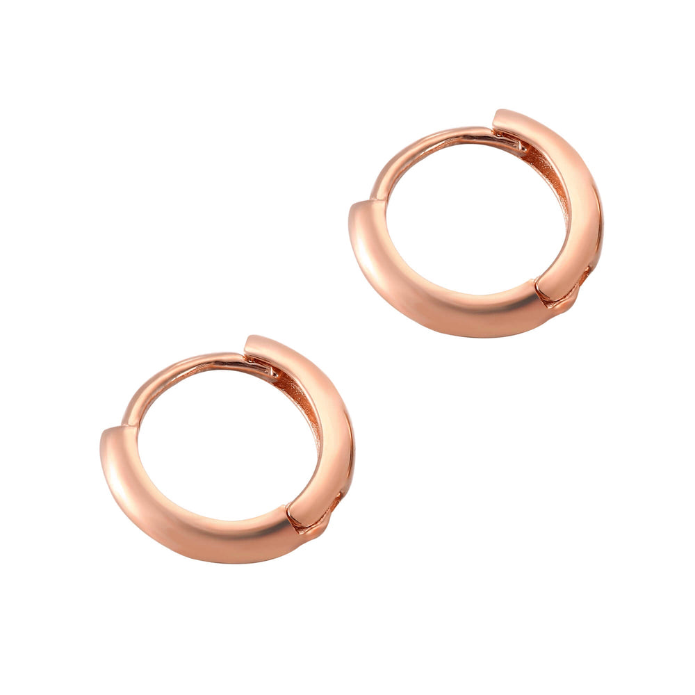 9ct Solid Rose Gold Plain Tiny Huggie Earrings