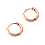 9ct Solid Rose Gold Plain Tiny Huggie Earrings