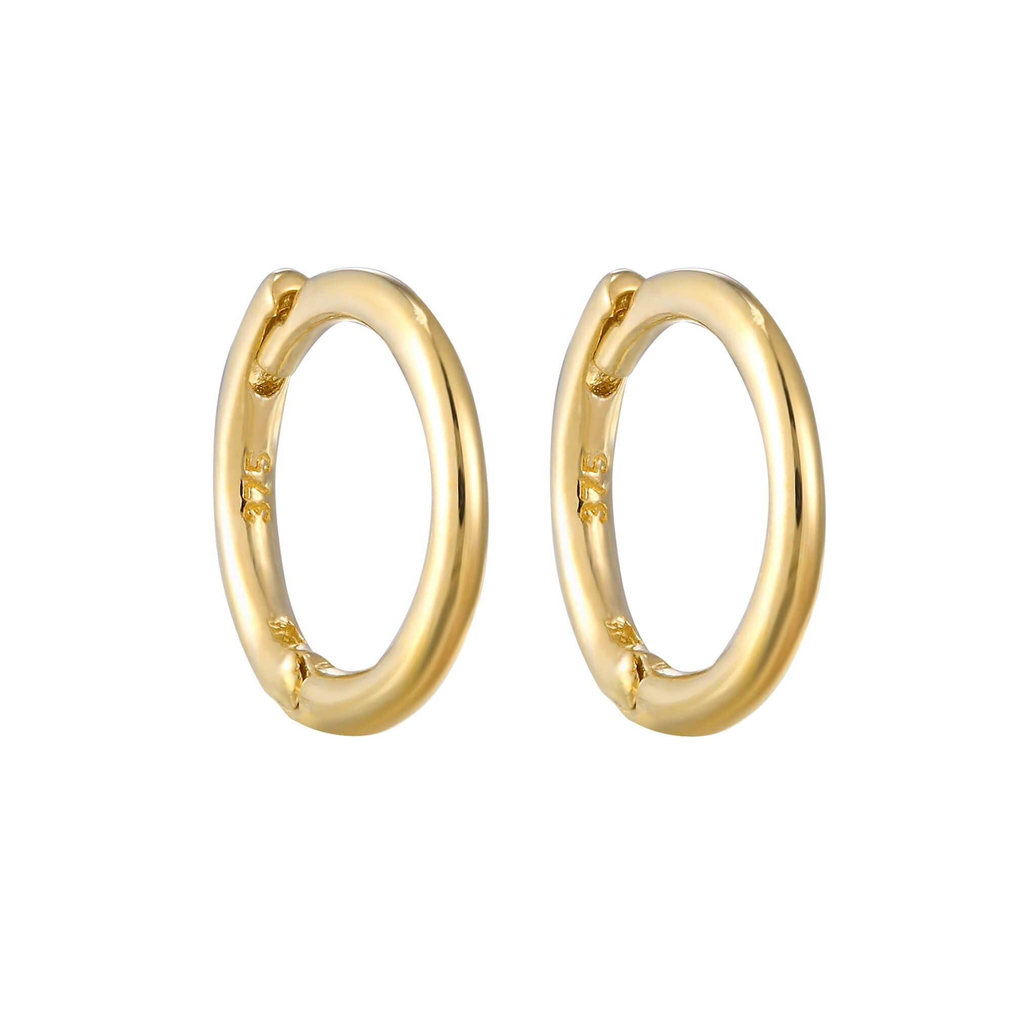 9ct Solid Gold Tiny Plain Huggie Earrings