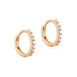 9ct Solid Rose Gold CZ Hoops
