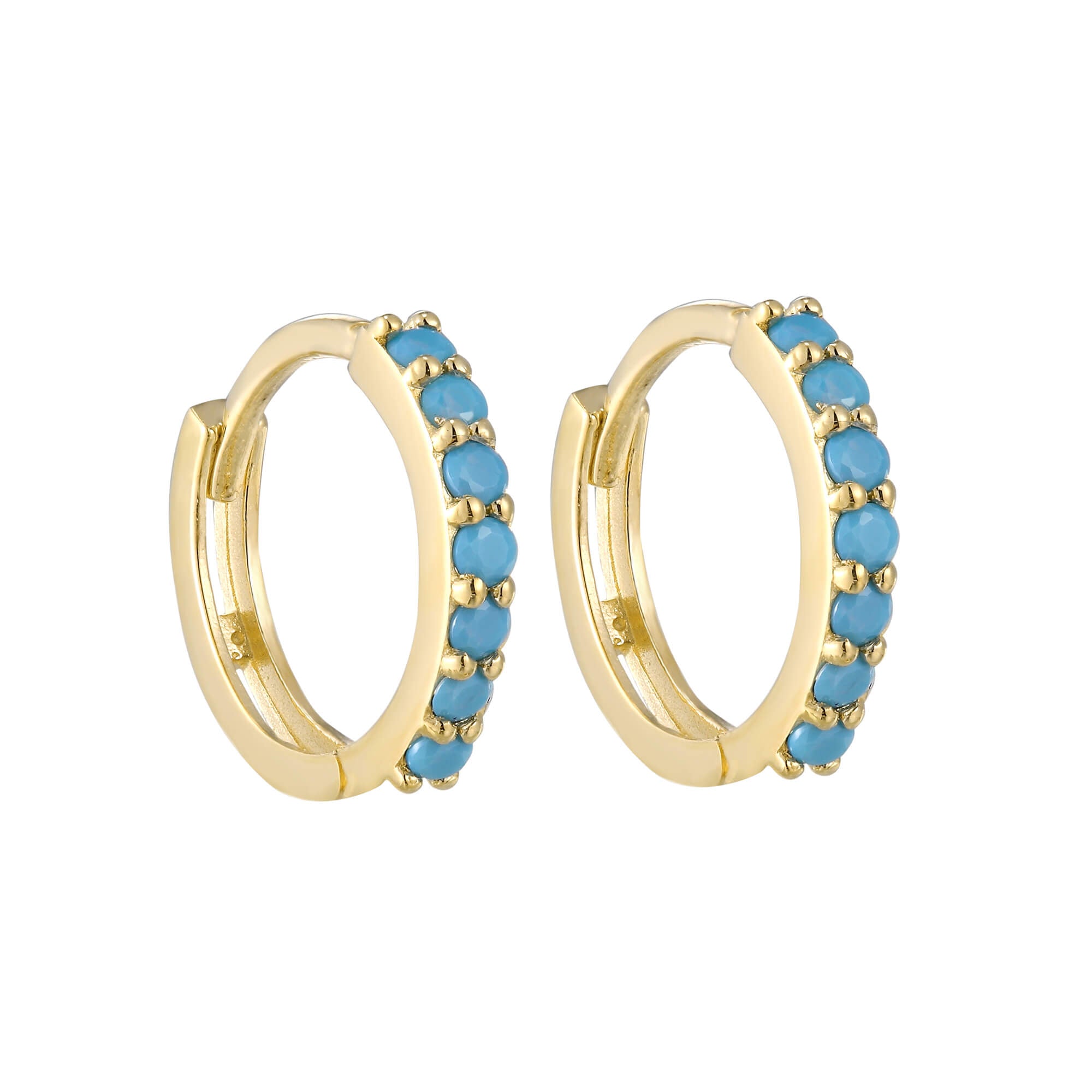 9ct Solid Gold Turquoise Earrings - seol-gold