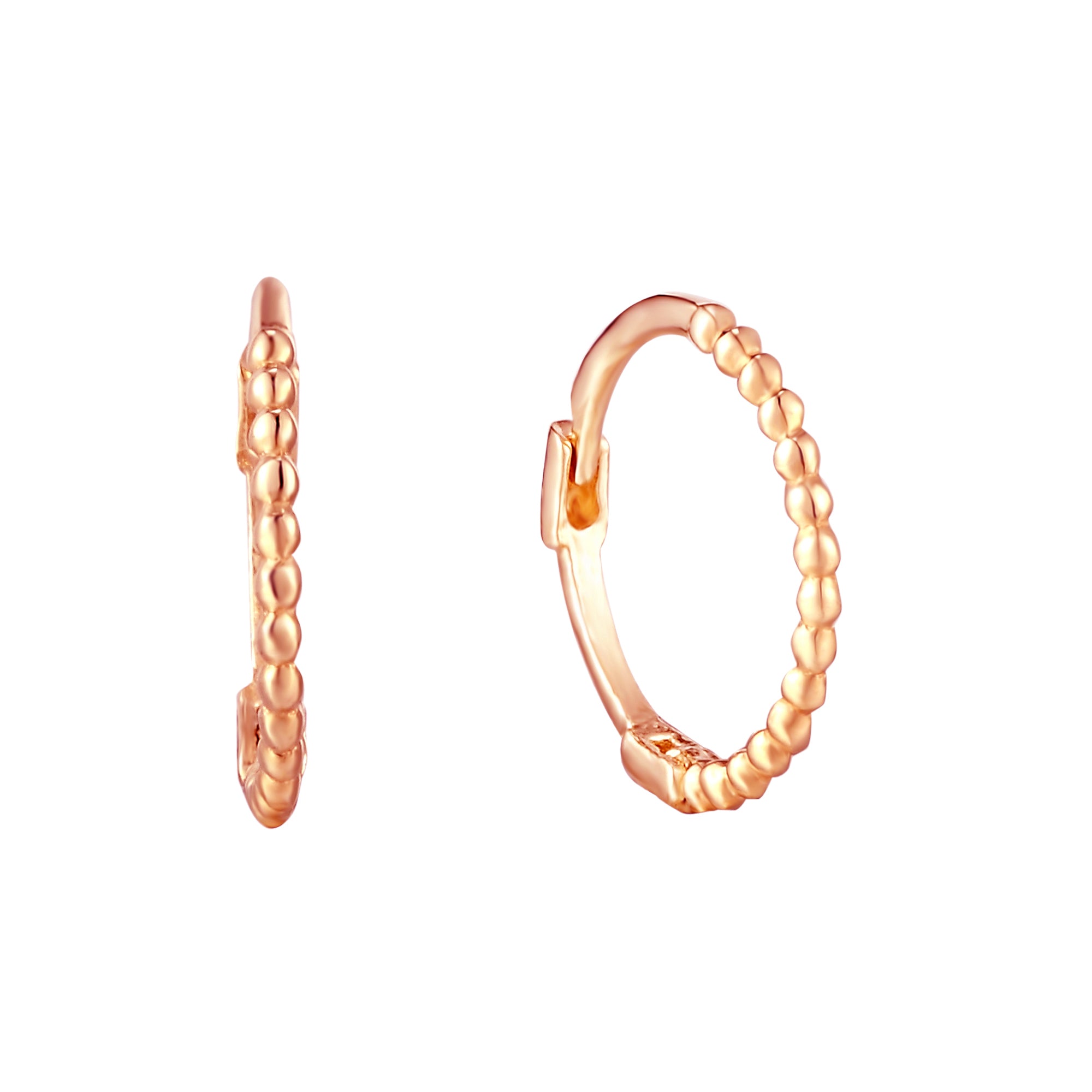 9ct rose gold hoops - seolgold
