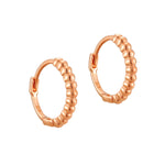 9ct Solid Rose Gold Dotted Hoops