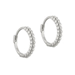 Sterling Silver Dotted Hoops