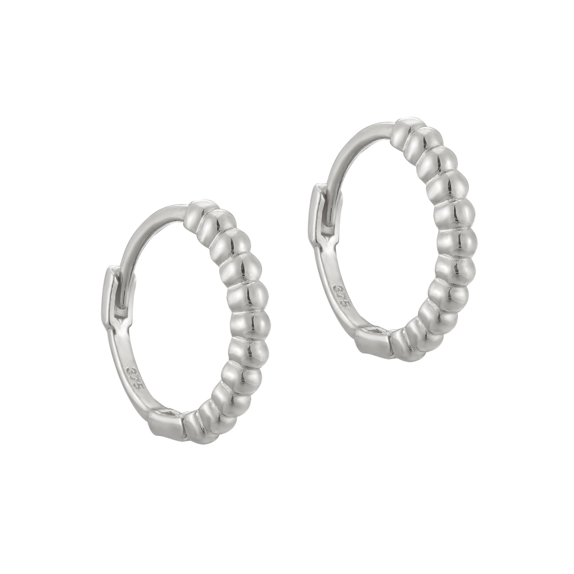 9ct white gold hoops - seolgold