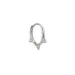 9ct Solid White Gold Dotted Spike Hoops