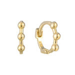 9ct Solid Gold Tiny Dotted Huggie Hoops