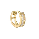 9ct Solid Gold Tiny CZ Cage Huggie Earrings