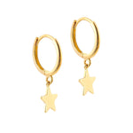 9ct Solid Gold Star Hoops - seol-gold