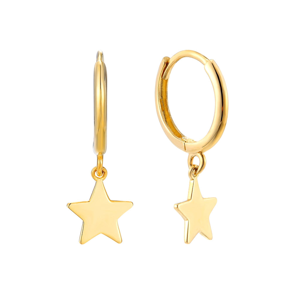 9ct Solid Gold charm hoops - seol-gold