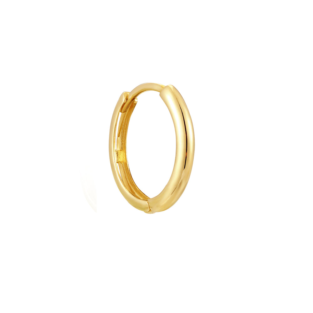 18ct Gold Vermeil Plain Hoop Earring (Mens)