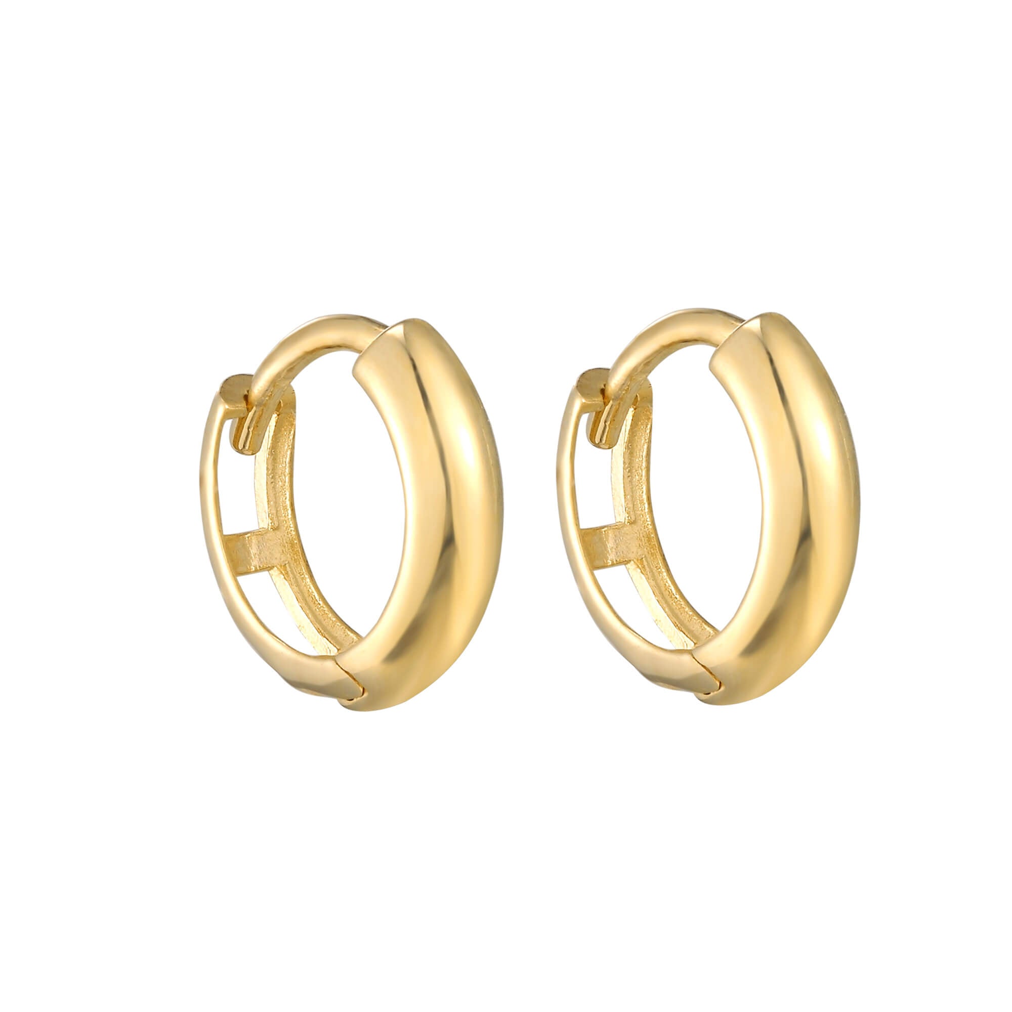 18ct Gold Plated Chunky Huggie Earrings