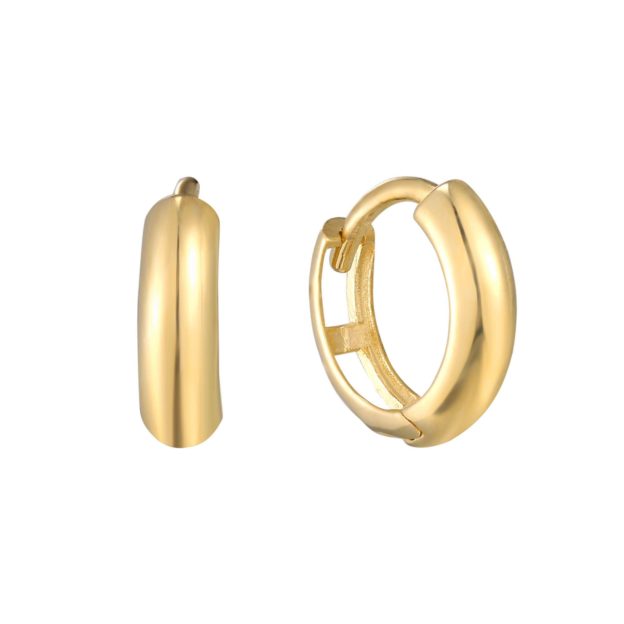 9ct Solid Gold Chunky Huggie Earrings - Main Image